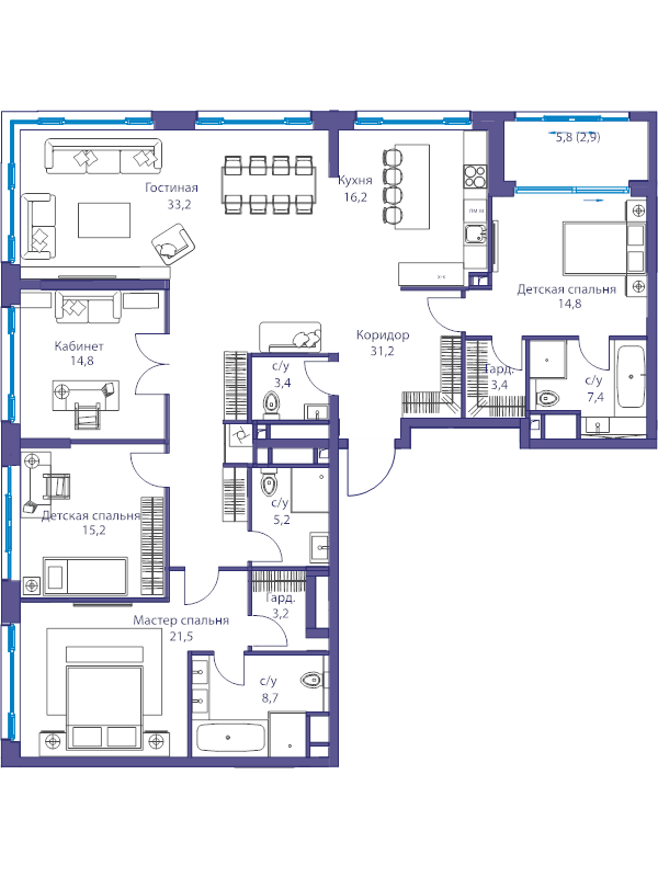 5 ккв (Евро) 179,4 м²