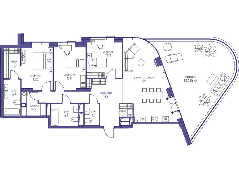 4 ккв (Евро) 153,2 м²