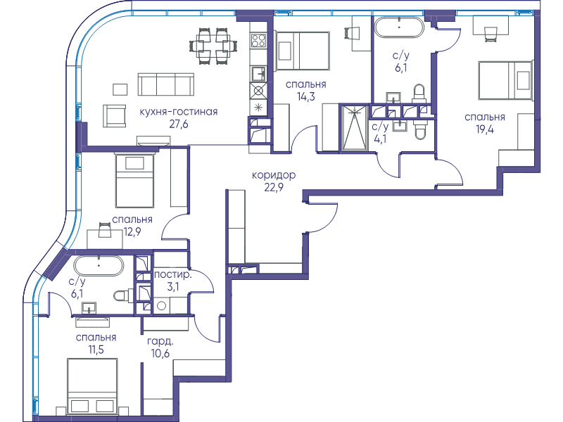 5 ккв (Евро) 138,6 м²