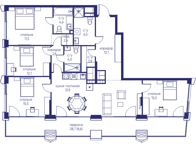 5 ккв (Евро) 136,6 м²