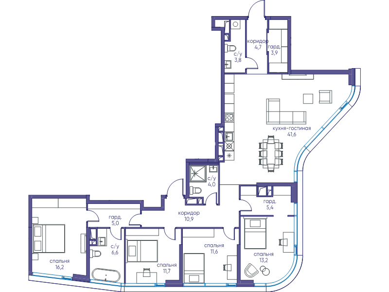 5 ккв (Евро) 138,6 м²