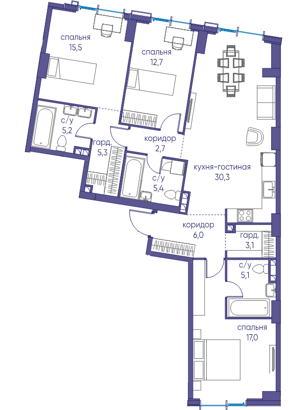 4 ккв (Евро) 108,3 м²