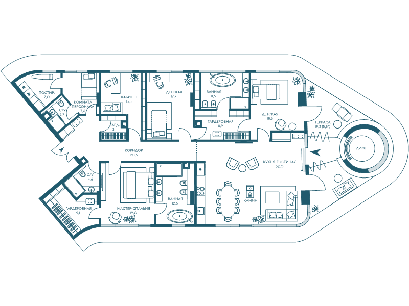 6 ккв (Евро) 215,1 м²