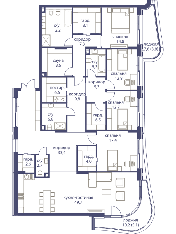 5 ккв (Евро) 190,3 м²