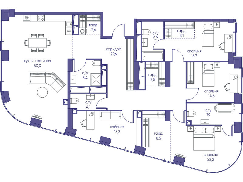 5 ккв (Евро) 190,3 м²