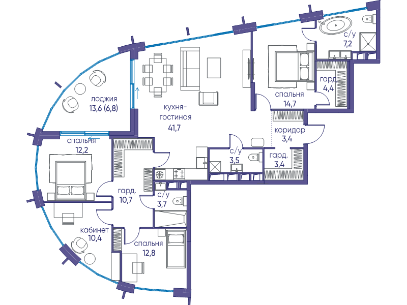 5 ккв (Евро) 134,9 м²