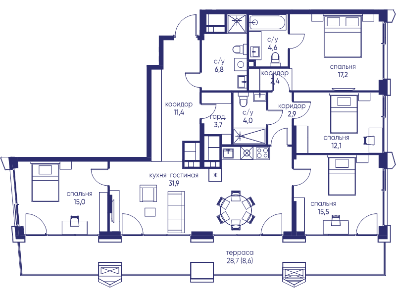5 ккв (Евро) 136,1 м²