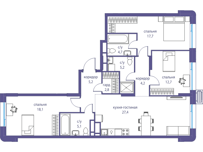 4 ккв (Евро) 103,1 м²