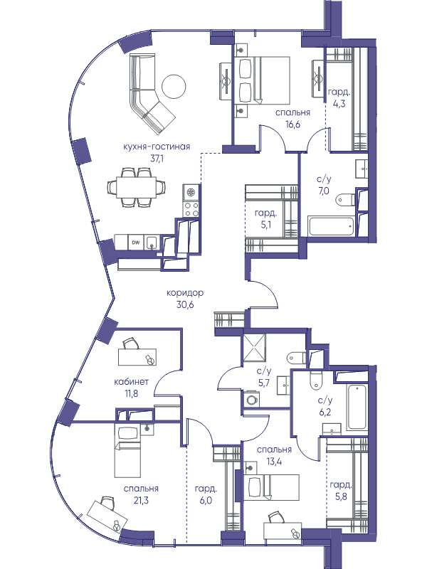 5 ккв (Евро) 170,9 м²