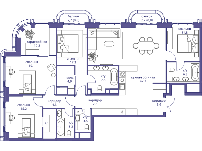 5 ккв (Евро) 170,9 м²