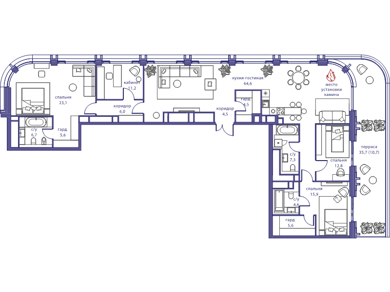 5 ккв (Евро) 194 м²