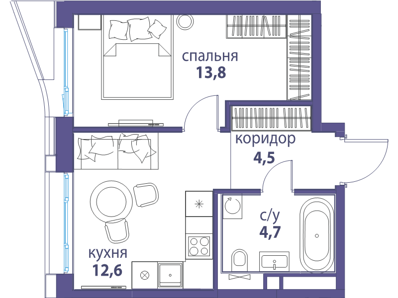 1 ккв 35,6 м²