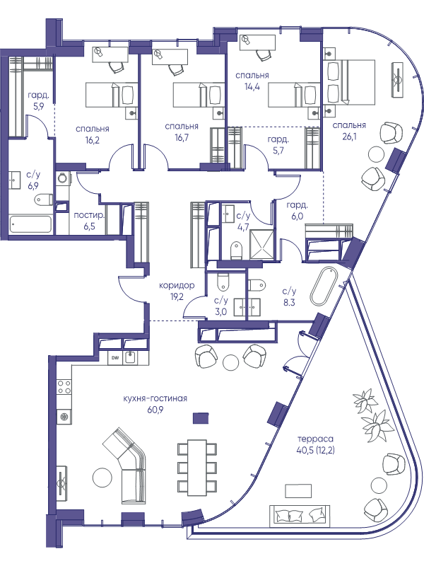 5 ккв (Евро) 212,7 м²