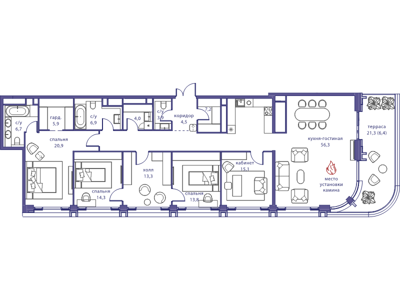 5 ккв (Евро) 190 м²