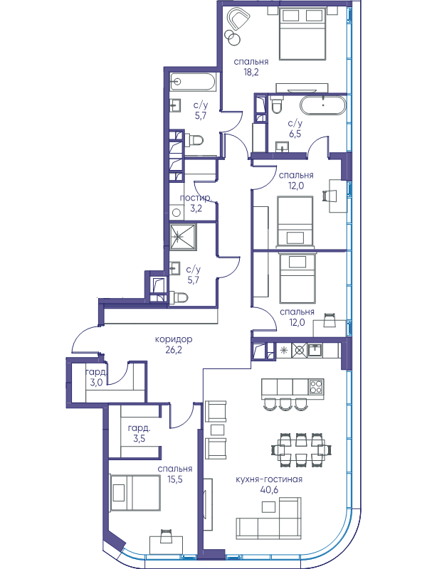 5 ккв (Евро) 152,1 м²
