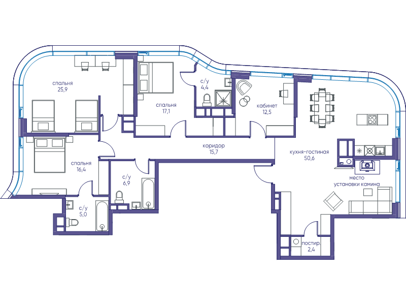 5 ккв (Евро) 156,9 м²