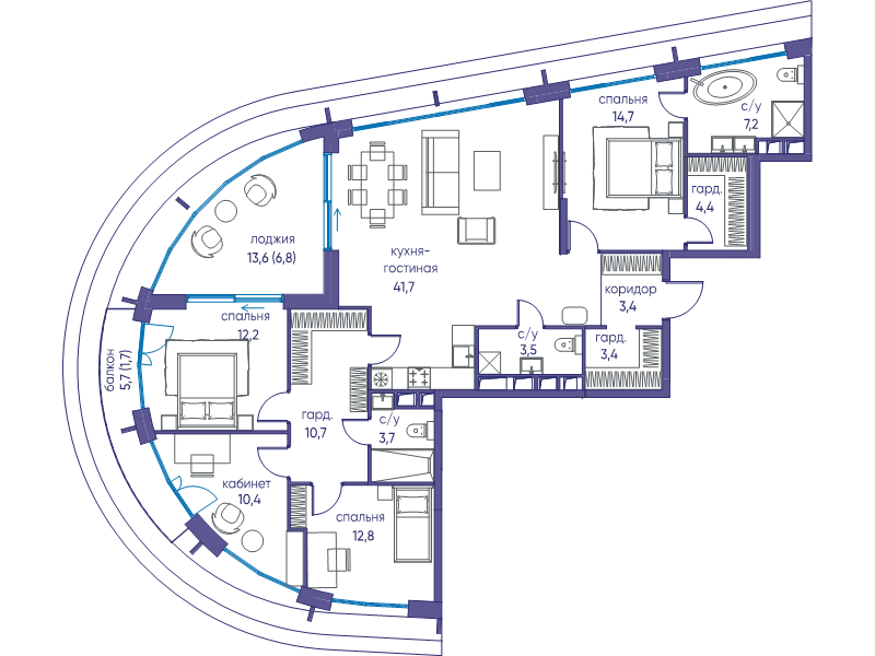 5 ккв (Евро) 136,7 м²