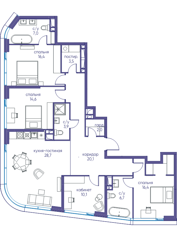 5 ккв (Евро) 129,4 м²