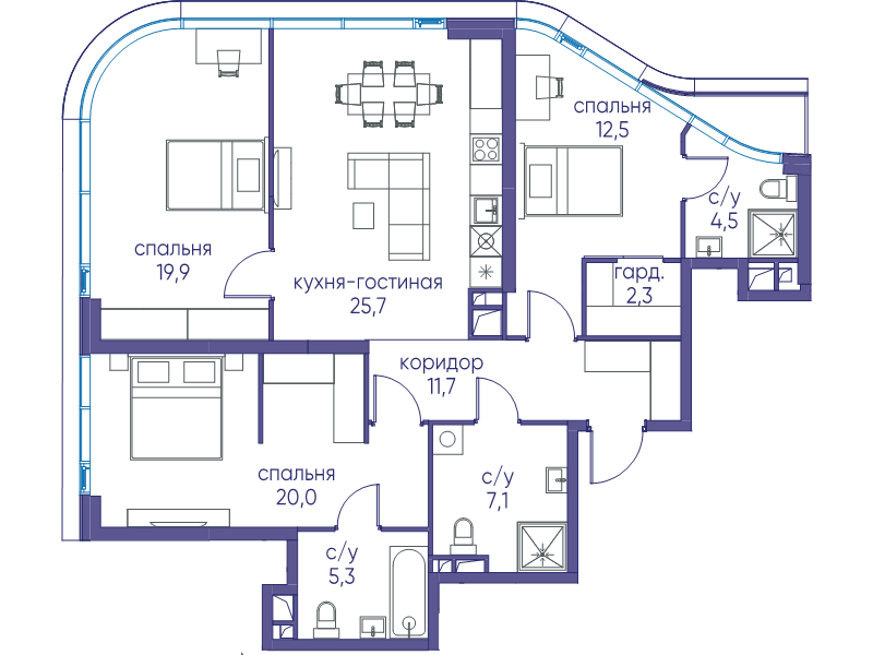 4 ккв (Евро) 109 м²