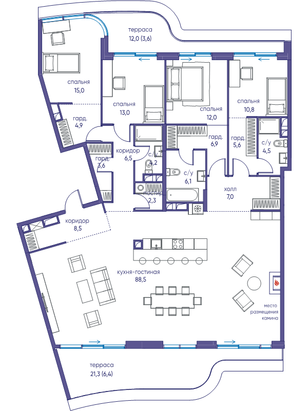 5 ккв (Евро) 209,4 м²