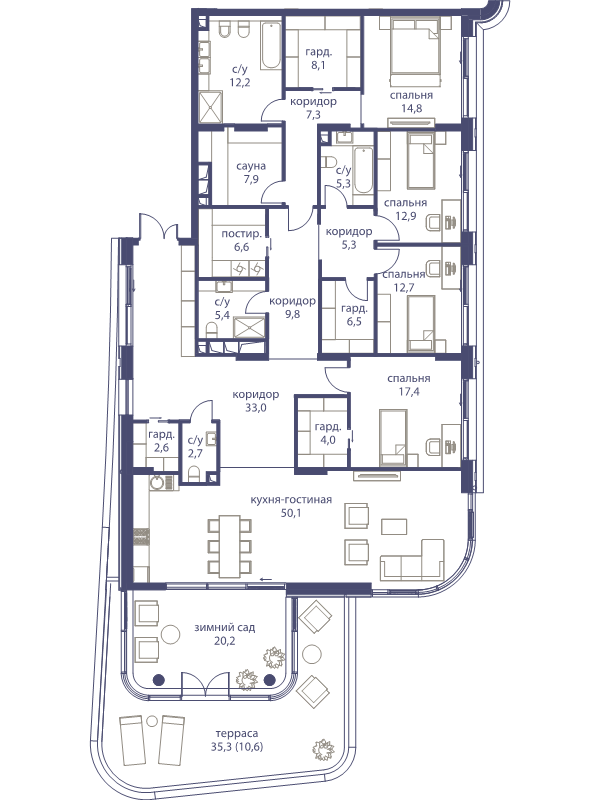 5 ккв (Евро) 255,4 м²