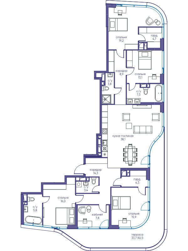 3 ккв 114,7 м²