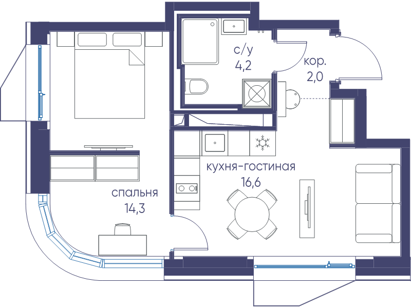 2 ккв (Евро) 37,1 м²