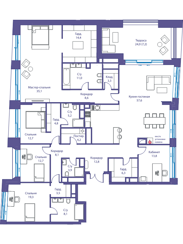 5 ккв (Евро) 252,5 м²