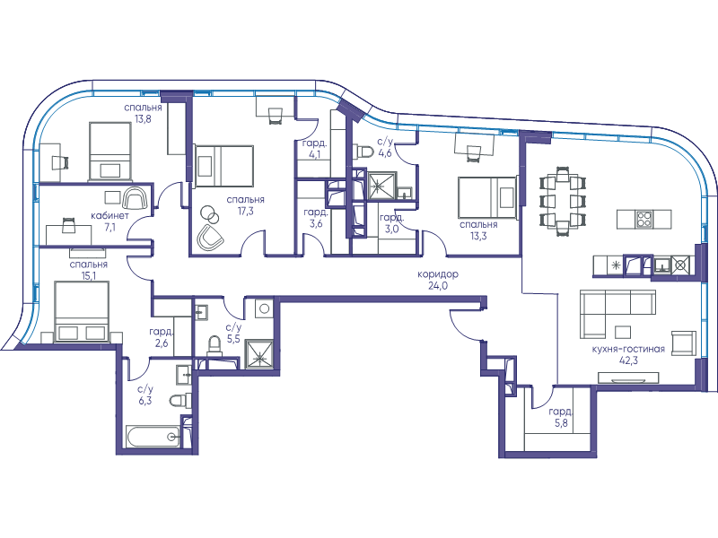 5 ккв (Евро) 166,5 м²