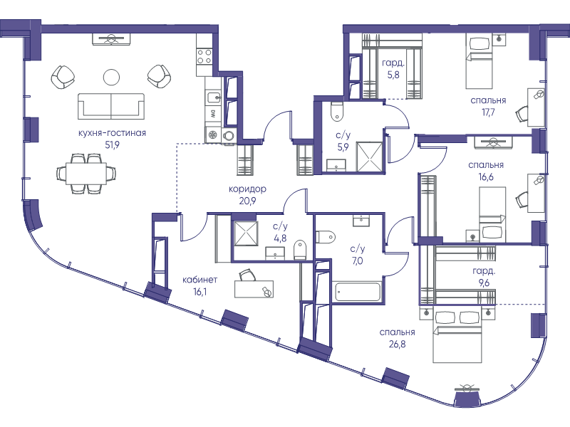 5 ккв (Евро) 183,1 м²