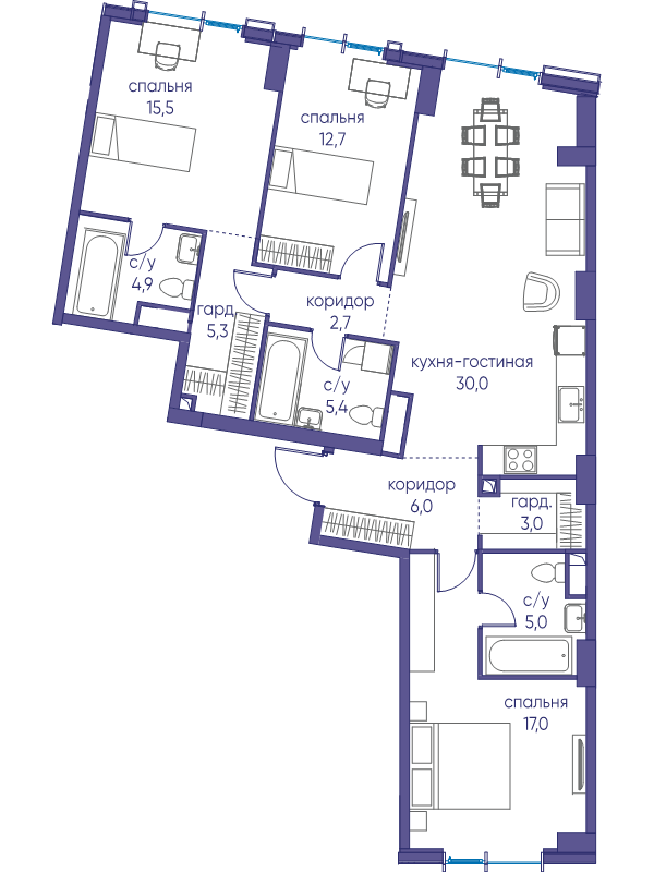 4 ккв (Евро) 107,5 м²