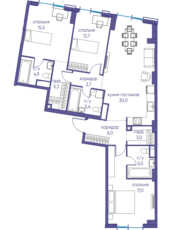 4 ккв (Евро) 107,5 м²