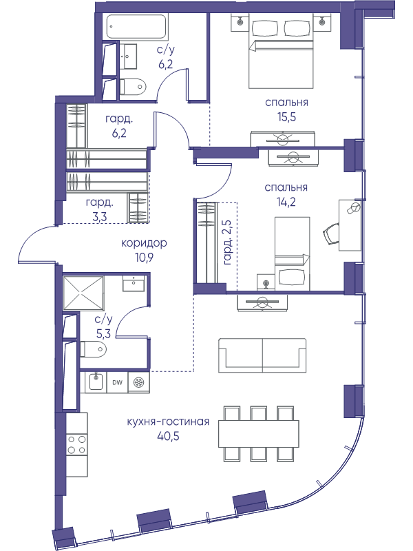 3 ккв (Евро) 104,6 м²