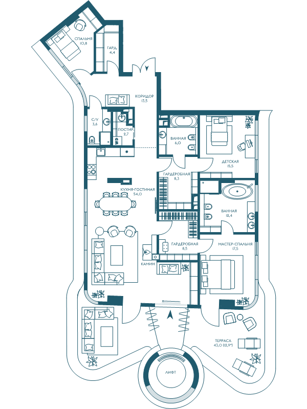 4 ккв (Евро) 170,1 м²