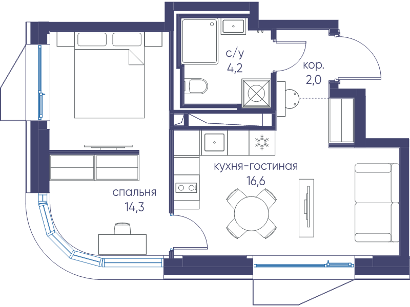 2 ккв (Евро) 37,1 м²