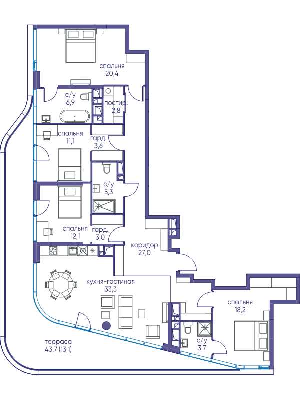 5 ккв (Евро) 160,5 м²