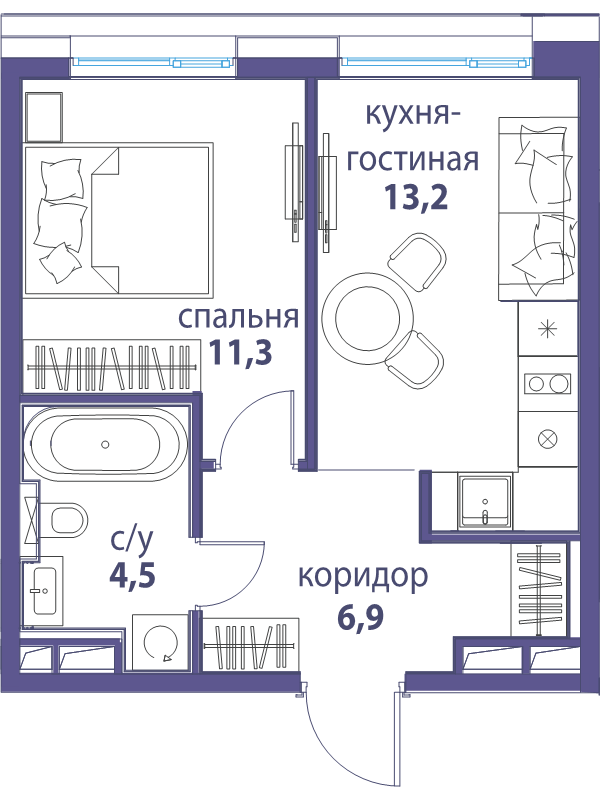 1 ккв 35,9 м²