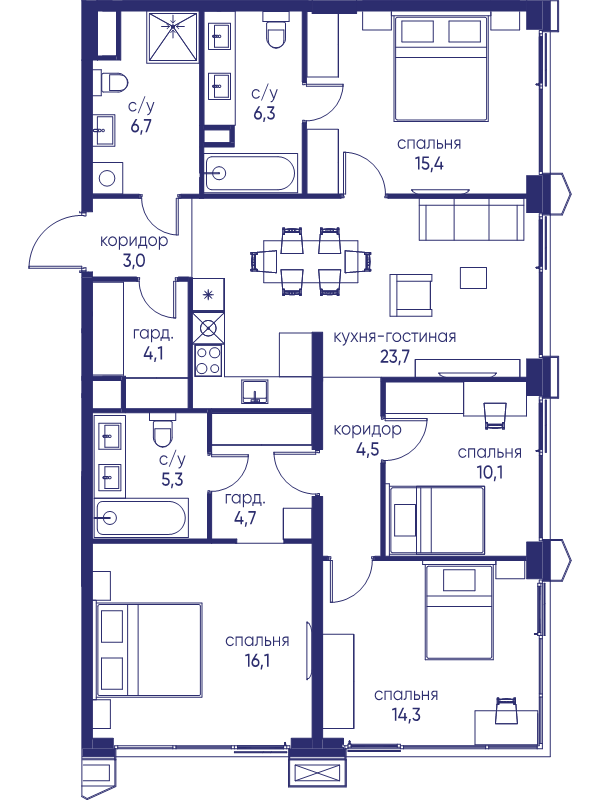 5 ккв (Евро) 114,2 м²