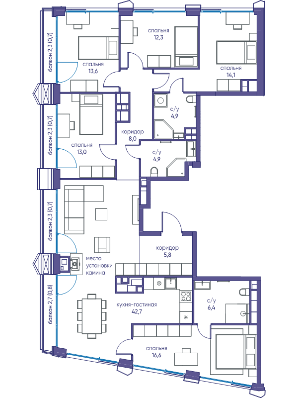6 ккв (Евро) 145,2 м²