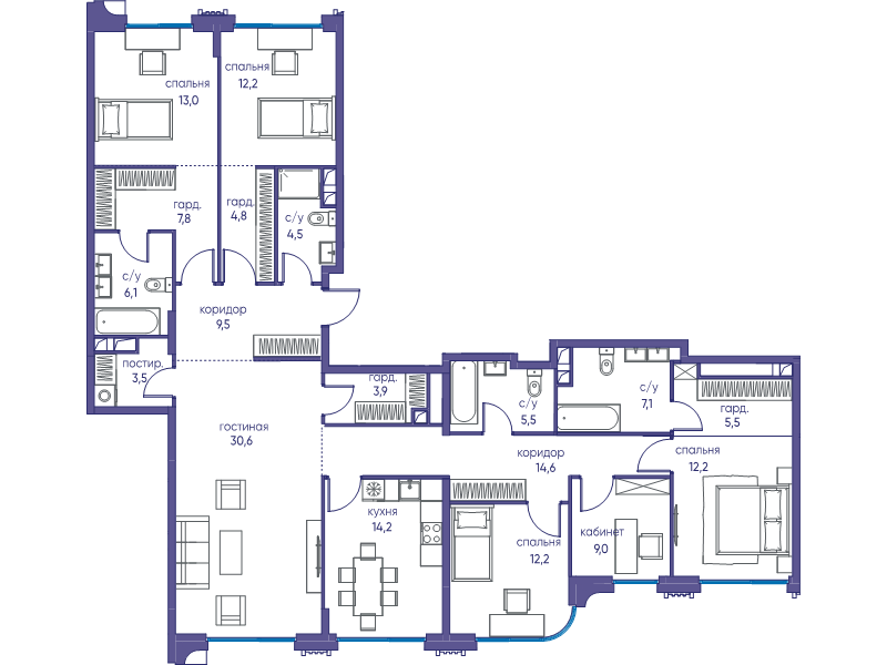 7 ккв (Евро) 176,3 м²
