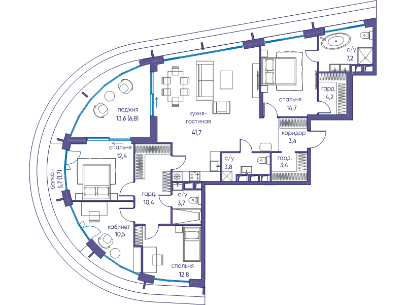 5 ккв (Евро) 136,6 м²