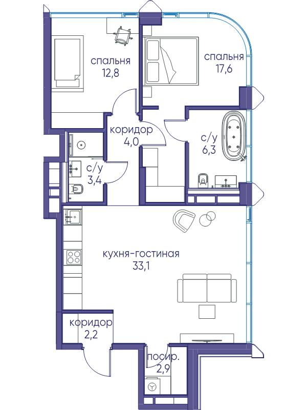 2 ккв 82,3 м²