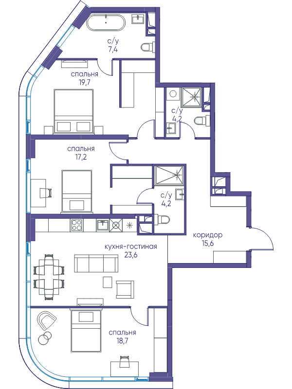 4 ккв (Евро) 110,6 м²