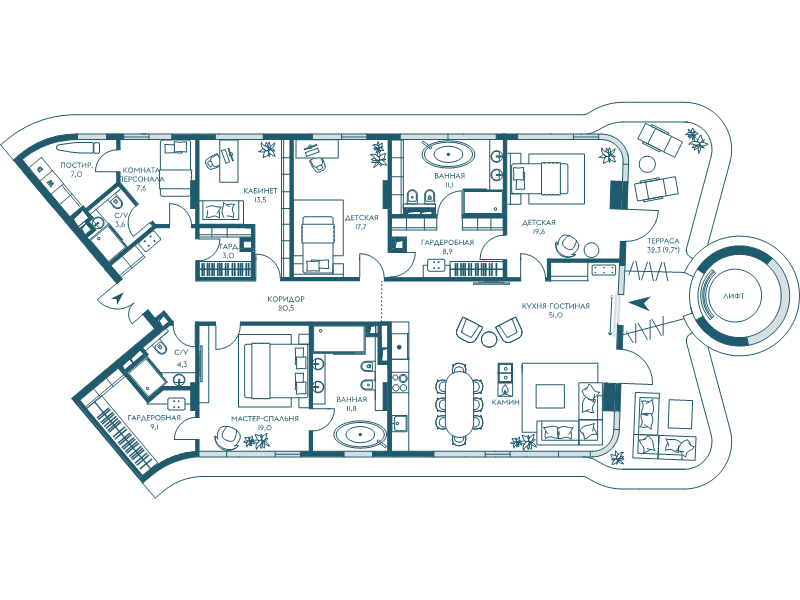 6 ккв (Евро) 217,4 м²