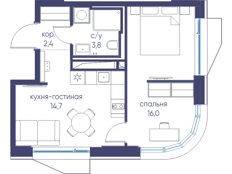 1 ккв 36,9 м²