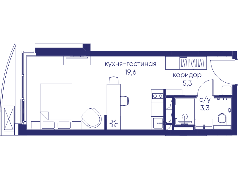 Студия 28,2 м²