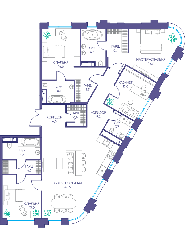 5 ккв (Евро) 152,1 м²