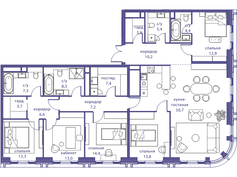 5 ккв 181,4 м²