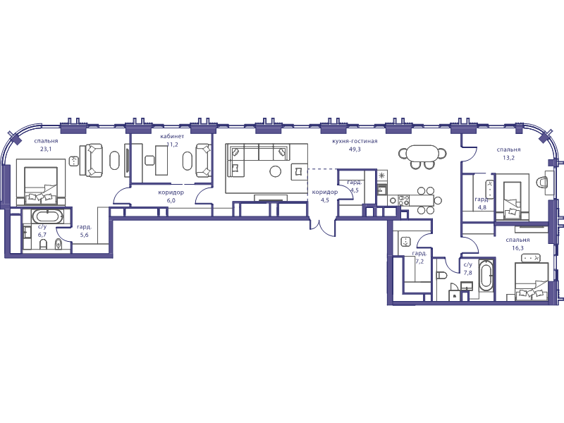 5 ккв (Евро) 181,5 м²