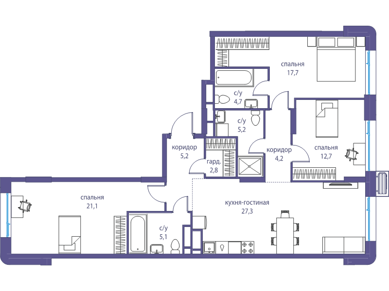4 ккв (Евро) 106 м²